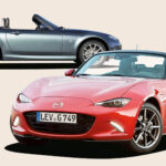 Kollage med två Mazda MX-5.