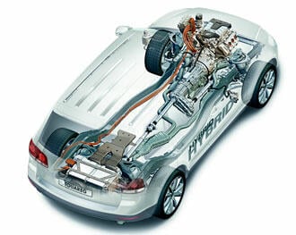 VW Touareg Hybrid drar under litern med V6:a