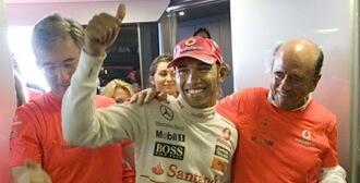 F1: Hamilton glänste med regnig hemmaseger