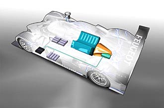 Peugeot visar 908 HDi hybridracer på Silverstone