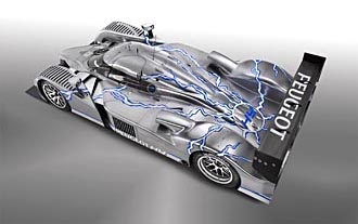 Peugeot visar 908 HDi hybridracer på Silverstone