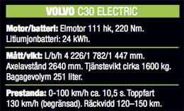 Volvo C30 El: Sprit värmer
