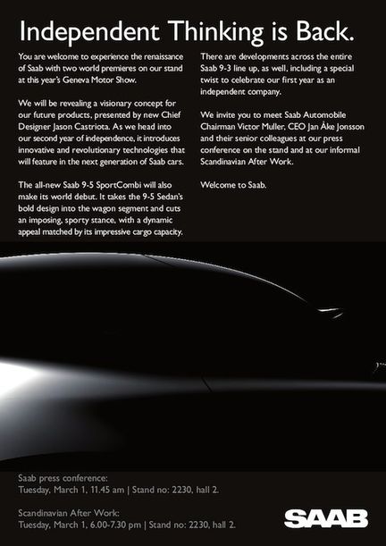 Saabs koncept i Genève - första bilden