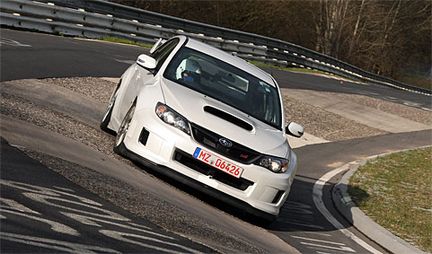 Subaru WRX STI klockad för 7.55 på Ringen