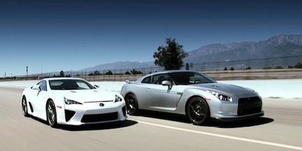 Dragrace: Lexus LFA mot Nissan GT-R