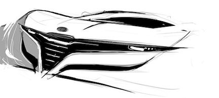 Bertone visar sin Alfa-skiss för Genève