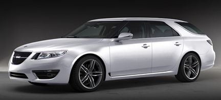Saab 9-5 kombi avslöjad utan kamouflage