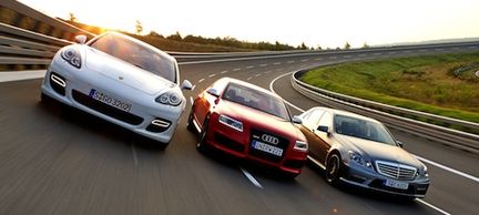 Porsche Panamera Turbo mot Audi RS6 & Mercedes E 63 AMG