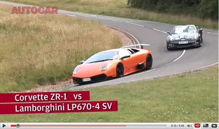 Corvette ZR1 mot Lambo Murcielago LP670
