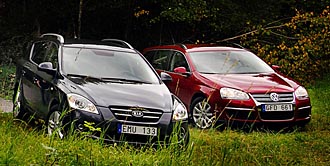 TESTDUELL: VW Golf Variant mot Kia Cee´d Wagon