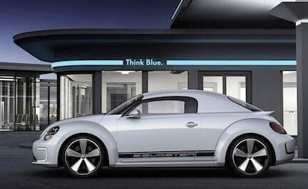 VW E-Bugster visar en elektrisk Beetle Cabriolet