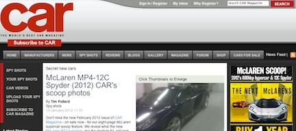 SPION: McLaren MP4-12C tappar taket