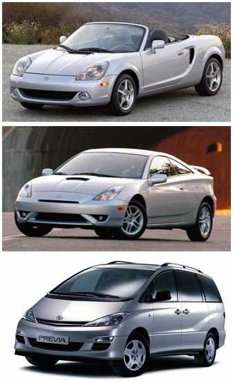 Toyota slopar MR2, Celica och Previa i Europa