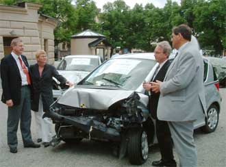 Euro NCAP-krockade bilar visas i Stockholm