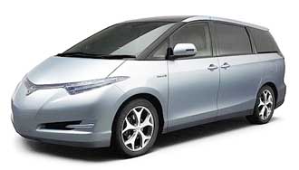 Toyotas familjebuss får också hybriddrift