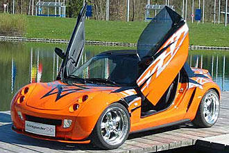 Roadster med måsvingedörrar