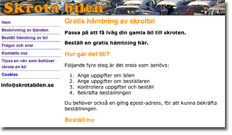 Skrota bilen på internet
