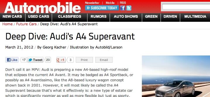 Audi A4 Superavant blir rymlig och dyr