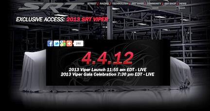 Dodge SRT Viper är snart här – ny bild