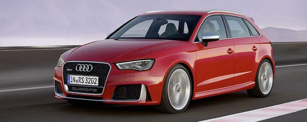 Audi RS3 gentemot Audi (AI text)