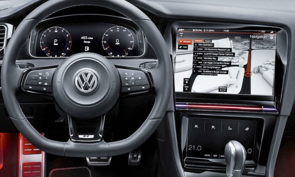 Volkswagen Golf GTI:s inredning (AI text)