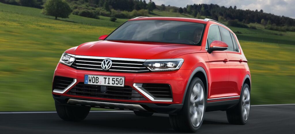 Så här skulle nästa generation Volkswagen Tiguan kunna se ut, när den lanseras om ett drygt år. Illustration: Schulte Design