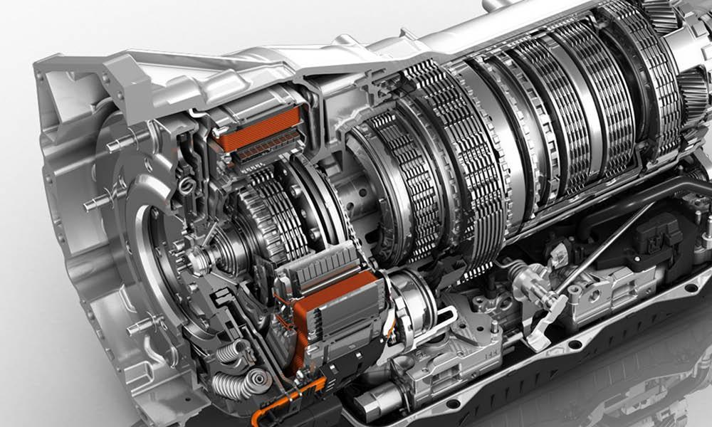 En bilmotor med växellåda. (AI text)