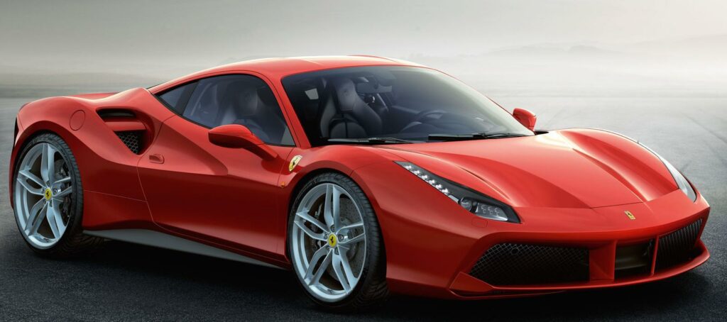 Ferrari 488 GTB är en supersportbil. (AI text)