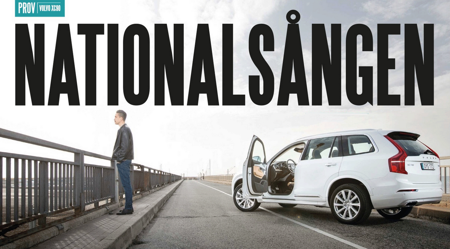 En bil på en väg med en man stående bredvid den (AI text)