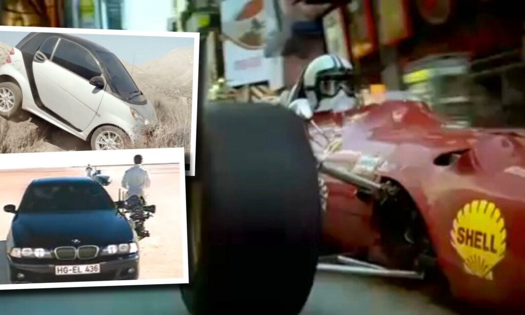 En bil kör nerför gatan. (AI text)