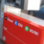 En bil står parkerad vid en bensinstation. (AI text)