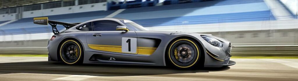 Mercedes-AMG GT3 är byggd för racing men ger samtidigt en vink om kommande modeller, de som ska knäcka Porsche 911 Turbo – tlll exempel.
