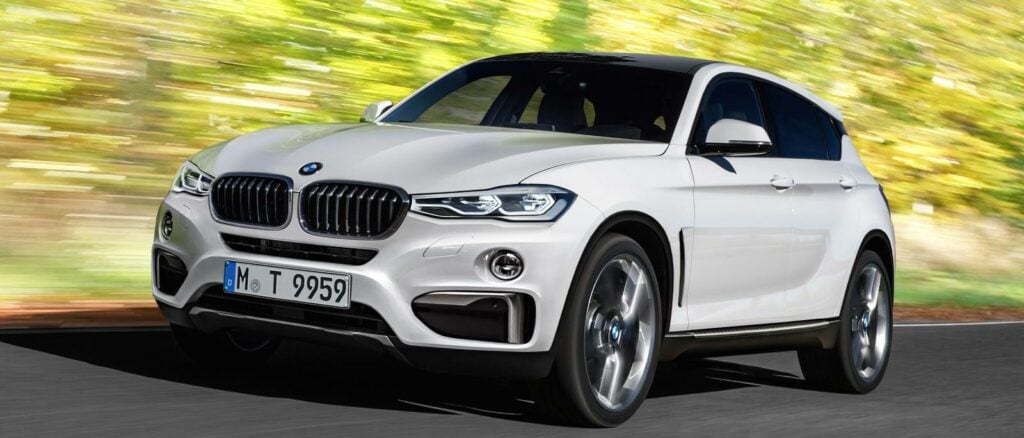 Det har länge ryktats om BMW X2 – en fyradörrars coupéversion av X1 – men nu ryktas det om en kommande 1-serie SportCross eller UrbanCross. Gissningsvis är det samma modell med olika namn. Så här skulle den kunna se ut. Illustration: Schulte Design