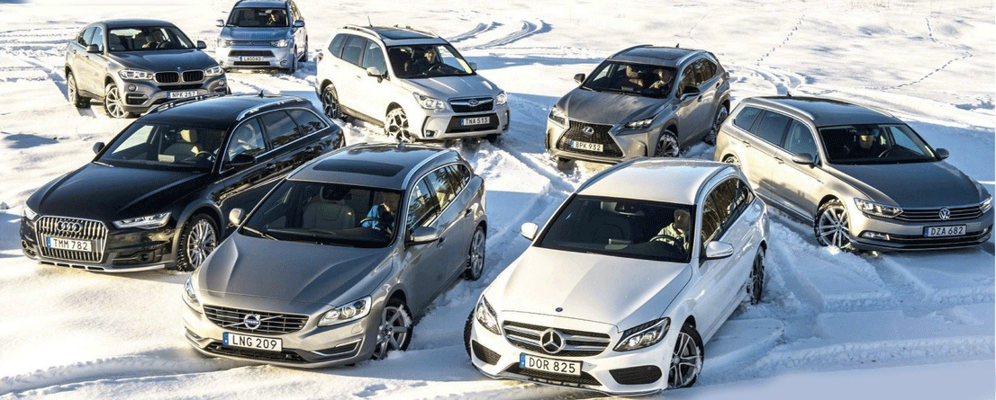 bilar parkerade i snön (AI text)