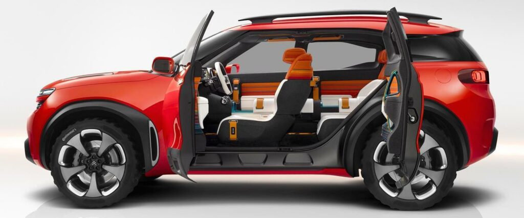 Välkommen in! Mjuka material och bekväma stolar ska göra Citroën Aircross till en mysig långfärdskamrat.