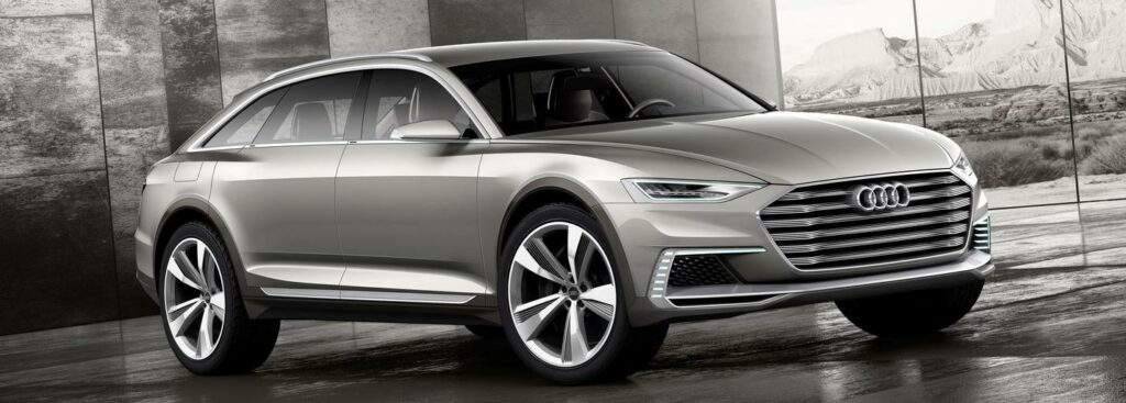 Audi Prologue Allroad Concept fixar 0–100 km/h på 3,5 sekunder och tack vare hybridsystemet hamnar förbrukningen på 2,4 l/100 km.