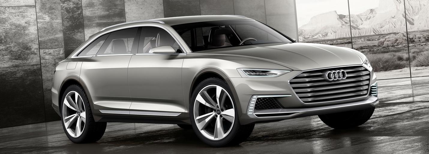 Audi Prologue Allroad Concept fixar 0–100 km/h på 3,5 sekunder och tack vare hybridsystemet hamnar förbrukningen på 2,4 l/100 km.