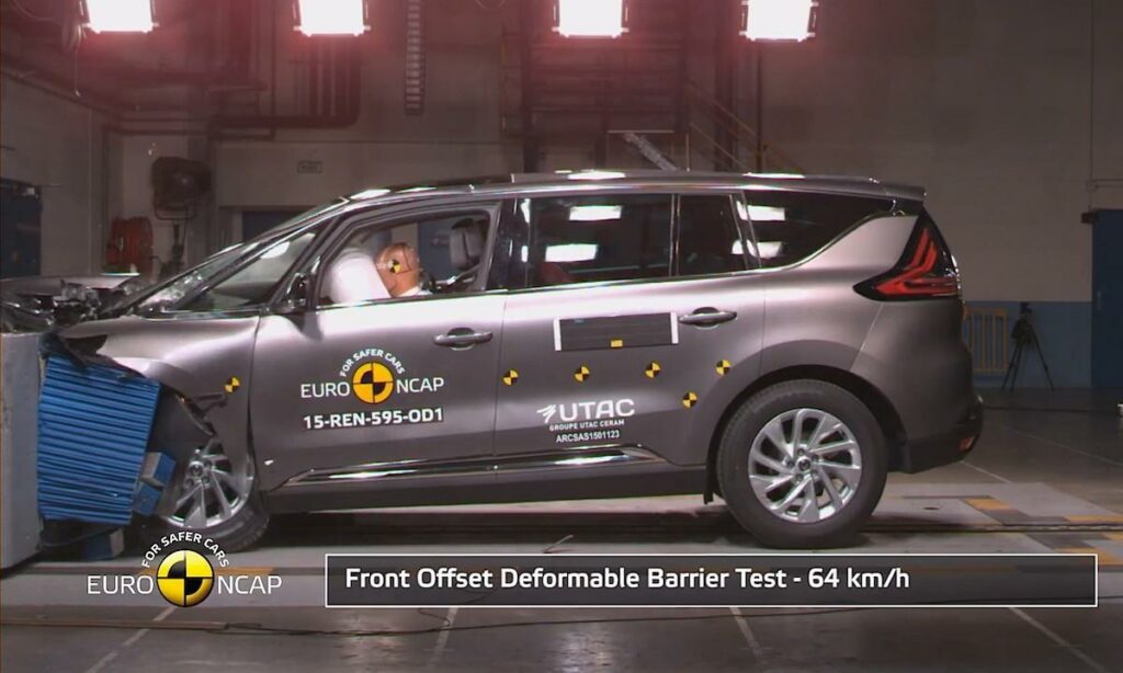 En bil testas i en kollision. (AI text)