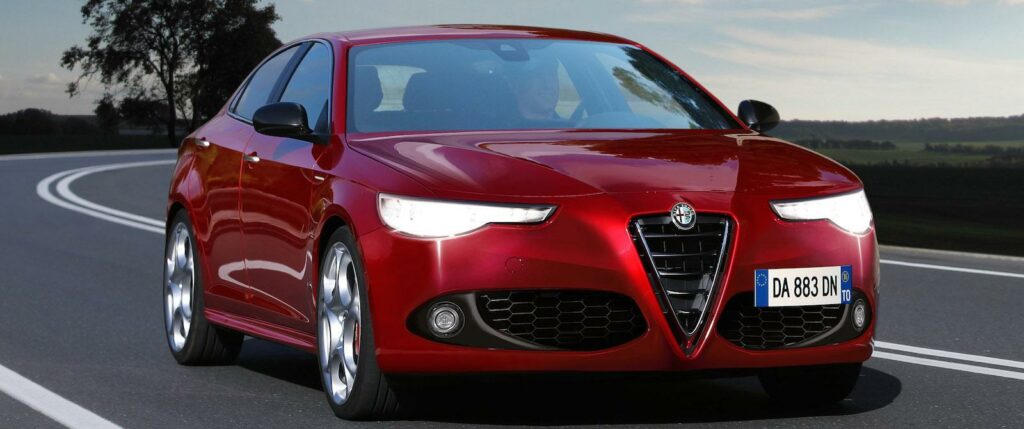 Så här skulle den nya Alfa Romeo-modellen kunna se ut. Premiären är planerad till den 24 juni.