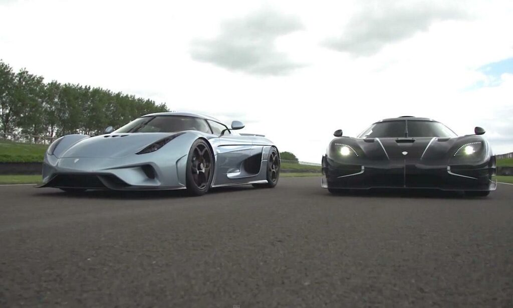 Två supersportbilar på racerbana. (AI text)