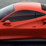 En röd sportbil parkerad vid vägens sida. (AI text)