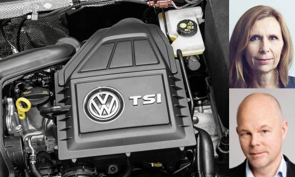 En bil med en man och kvinna framför den (AI text)