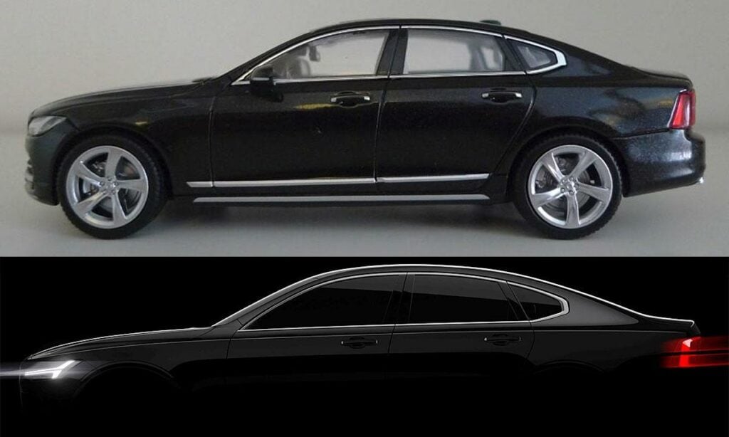 Volvo S90 är en lyxig hybridbil. (AI text)