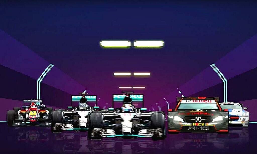 En grupp racebilar i en tunnel (AI text)