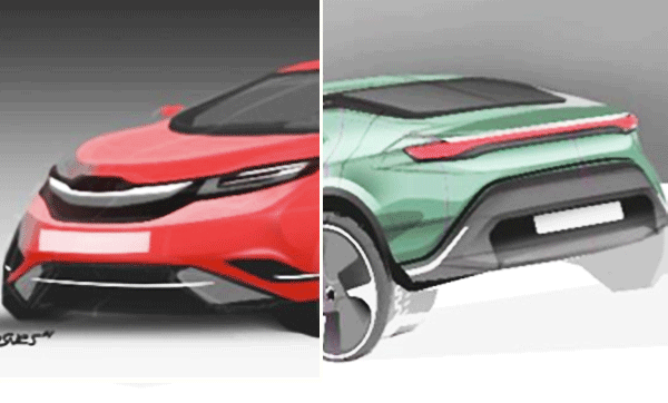 En teckning av en bil och en teckning av en bil. (AI text)