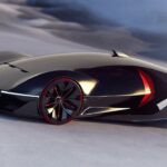 En framtida bil i snön (AI text)