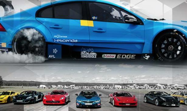 en grupp bilar på en bana (AI text)