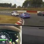 En bil kör på en bana. (AI text)