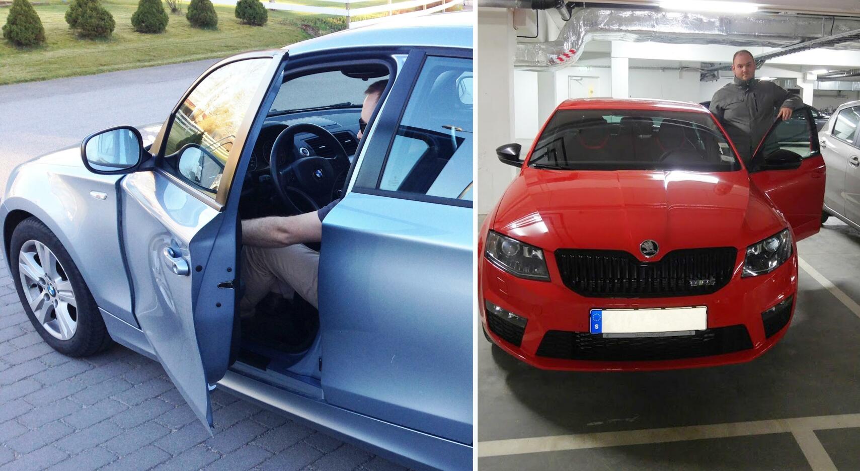 Markus Johansson och Christian Frizell valde olika billösningar. Foto: Privat