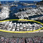 En racerbil står parkerad i ett garageområde. (AI text)